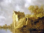 Jan van  Goyen River landscape with a ruin oil painting artist